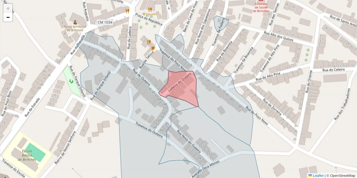 Mapa detalhado do código postal 7830-143 com limites, códigos postais vizinhos e agências dos correios