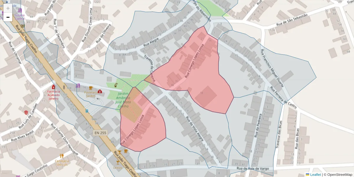 Mapa detalhado do código postal 7830-221 com limites, códigos postais vizinhos e agências dos correios