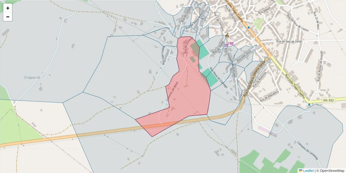 Mapa detalhado do código postal 7830-228 com limites, códigos postais vizinhos e agências dos correios