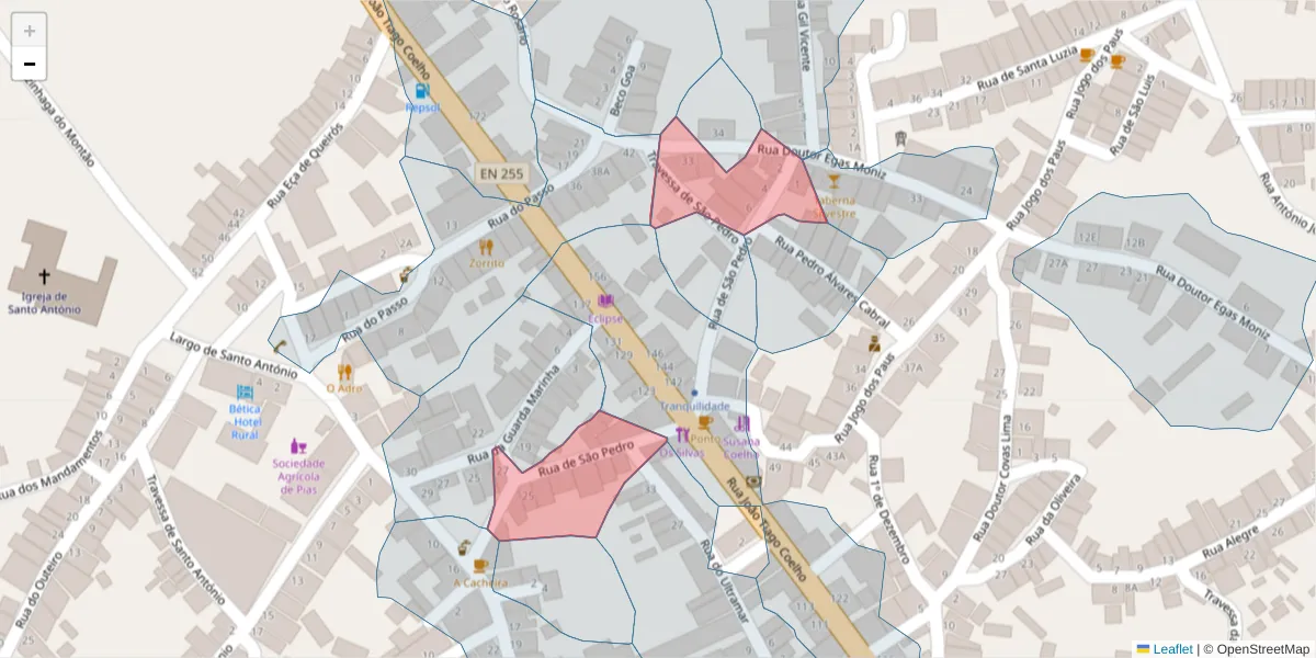 Mapa detalhado do código postal 7830-234 com limites, códigos postais vizinhos e agências dos correios
