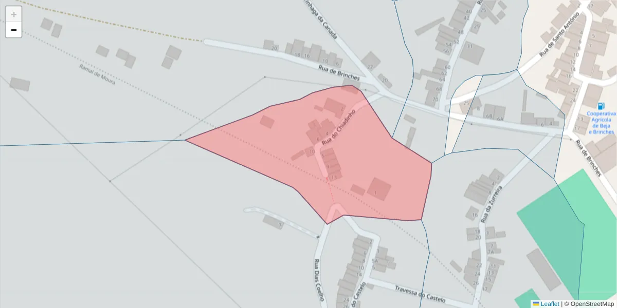 Mapa detalhado do código postal 7830-239 com limites, códigos postais vizinhos e agências dos correios