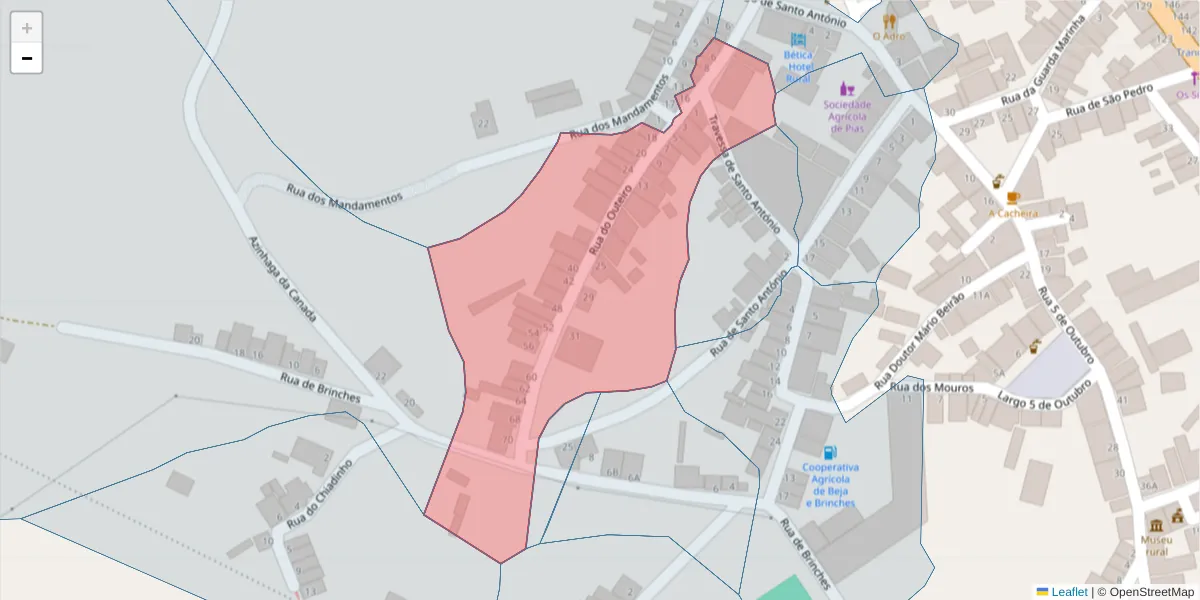 Mapa detalhado do código postal 7830-241 com limites, códigos postais vizinhos e agências dos correios