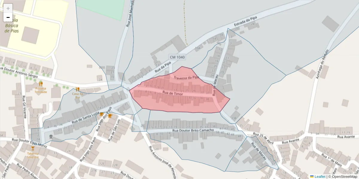 Mapa detalhado do código postal 7830-267 com limites, códigos postais vizinhos e agências dos correios
