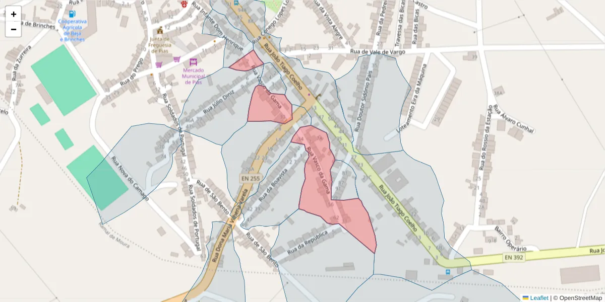 Mapa detalhado do código postal 7830-269 com limites, códigos postais vizinhos e agências dos correios