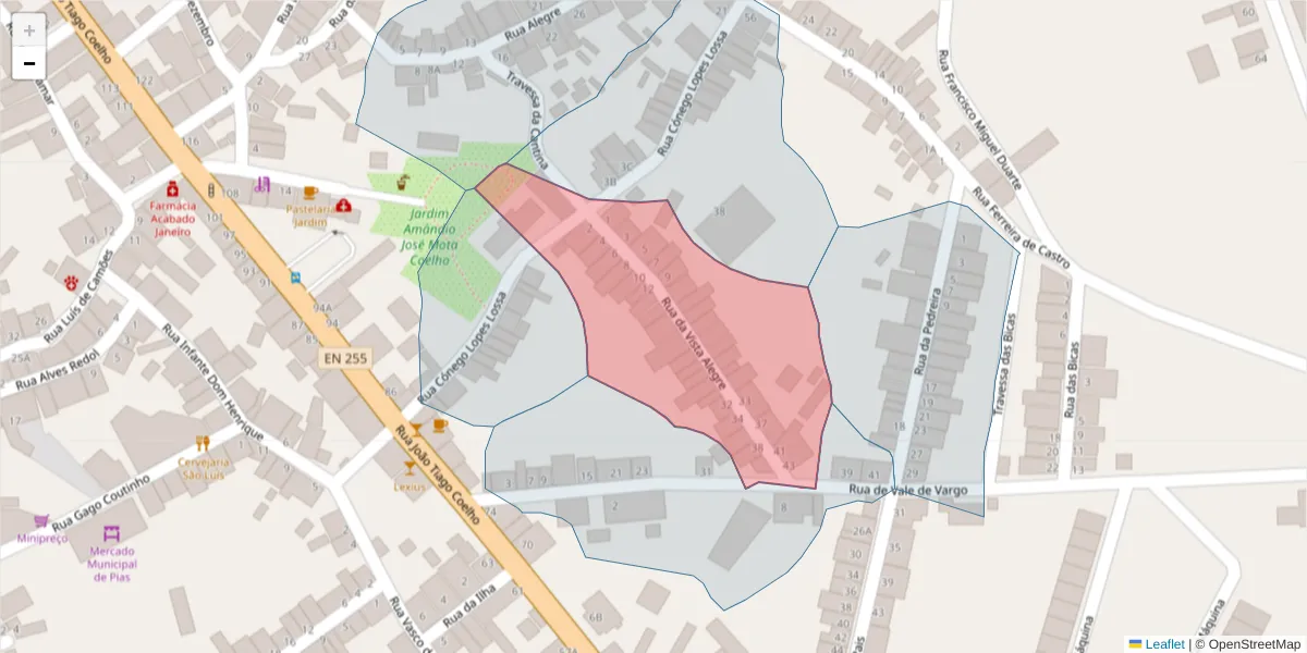 Mapa detalhado do código postal 7830-271 com limites, códigos postais vizinhos e agências dos correios