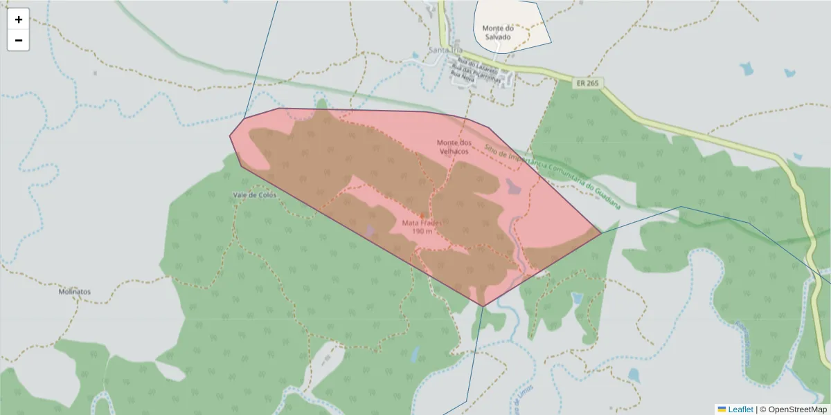 Mapa detalhado do código postal 7830-305 com limites, códigos postais vizinhos e agências dos correios