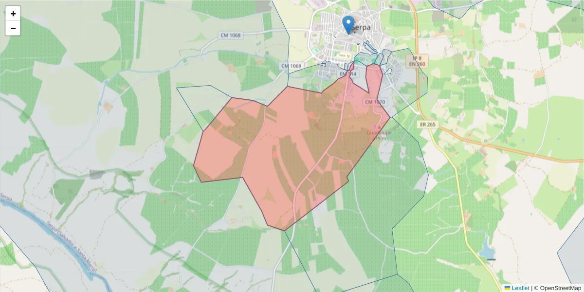 Mapa detalhado do código postal 7830-324 com limites, códigos postais vizinhos e agências dos correios