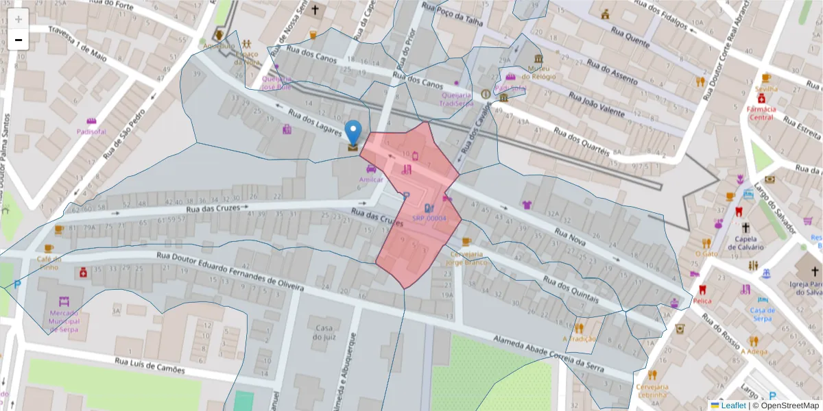 Mapa detalhado do código postal 7830-326 com limites, códigos postais vizinhos e agências dos correios