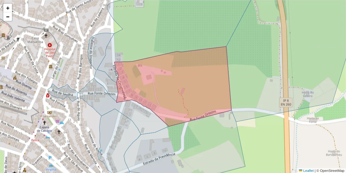 Mapa detalhado do código postal 7830-332 com limites, códigos postais vizinhos e agências dos correios