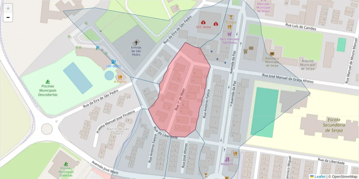 Mapa detalhado do código postal 7830-334 com limites, códigos postais vizinhos e agências dos correios