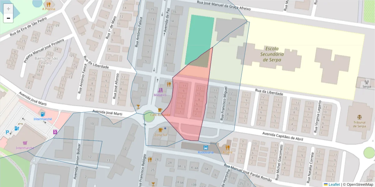 Mapa detalhado do código postal 7830-335 com limites, códigos postais vizinhos e agências dos correios