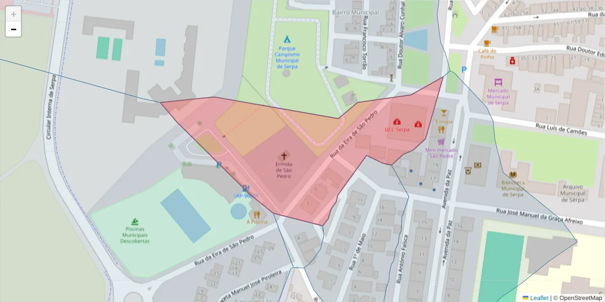Mapa detalhado do código postal 7830-348 com limites, códigos postais vizinhos e agências dos correios
