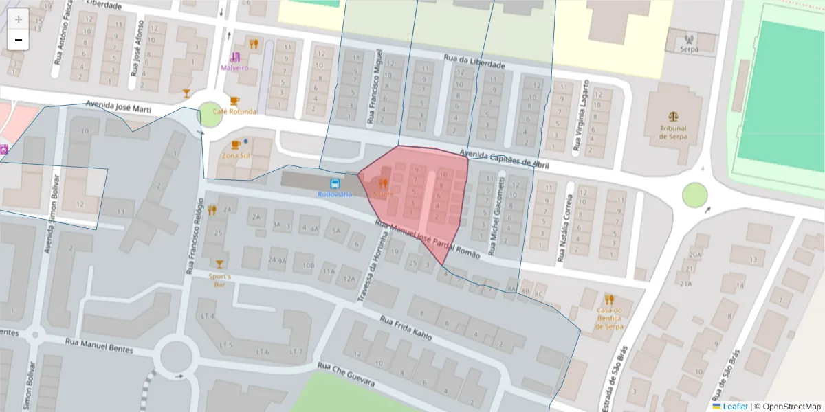 Mapa detalhado do código postal 7830-360 com limites, códigos postais vizinhos e agências dos correios
