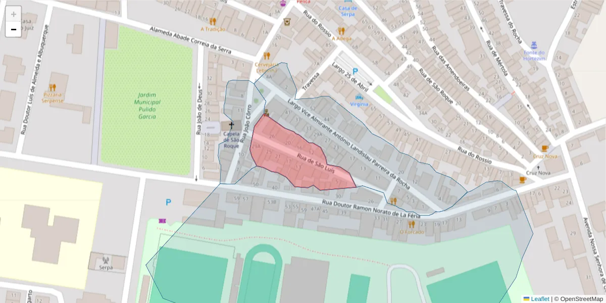 Mapa detalhado do código postal 7830-374 com limites, códigos postais vizinhos e agências dos correios