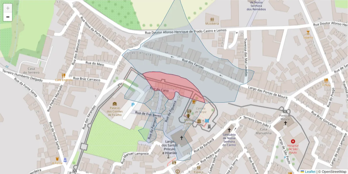 Mapa detalhado do código postal 7830-404 com limites, códigos postais vizinhos e agências dos correios