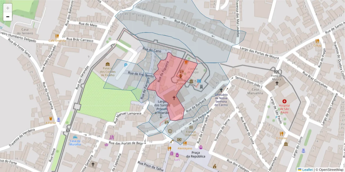 Mapa detalhado do código postal 7830-406 com limites, códigos postais vizinhos e agências dos correios