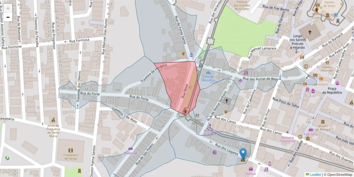 Mapa detalhado do código postal 7830-411 com limites, códigos postais vizinhos e agências dos correios