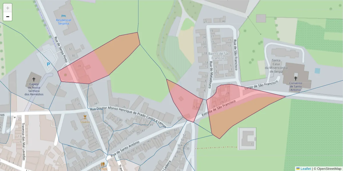 Mapa detalhado do código postal 7830-415 com limites, códigos postais vizinhos e agências dos correios