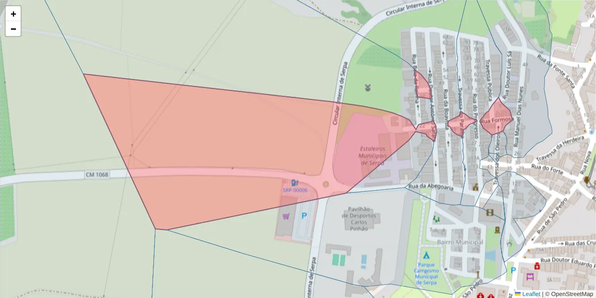 Mapa detalhado do código postal 7830-418 com limites, códigos postais vizinhos e agências dos correios