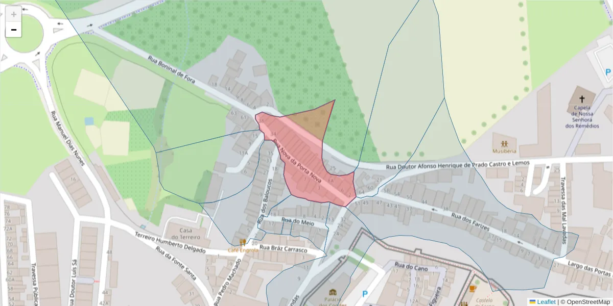 Mapa detalhado do código postal 7830-426 com limites, códigos postais vizinhos e agências dos correios