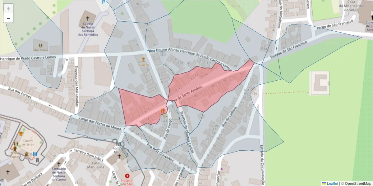 Mapa detalhado do código postal 7830-436 com limites, códigos postais vizinhos e agências dos correios