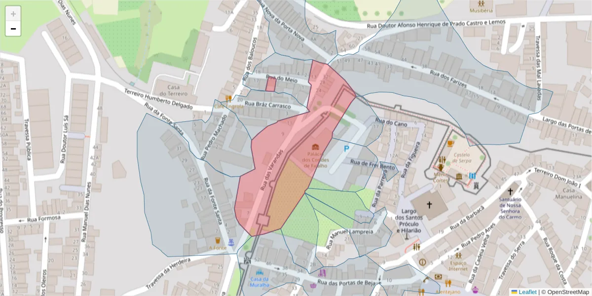 Mapa detalhado do código postal 7830-442 com limites, códigos postais vizinhos e agências dos correios