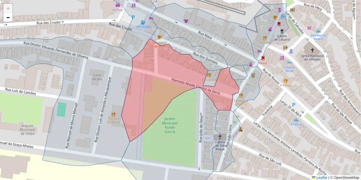 Mapa detalhado do código postal 7830-455 com limites, códigos postais vizinhos e agências dos correios