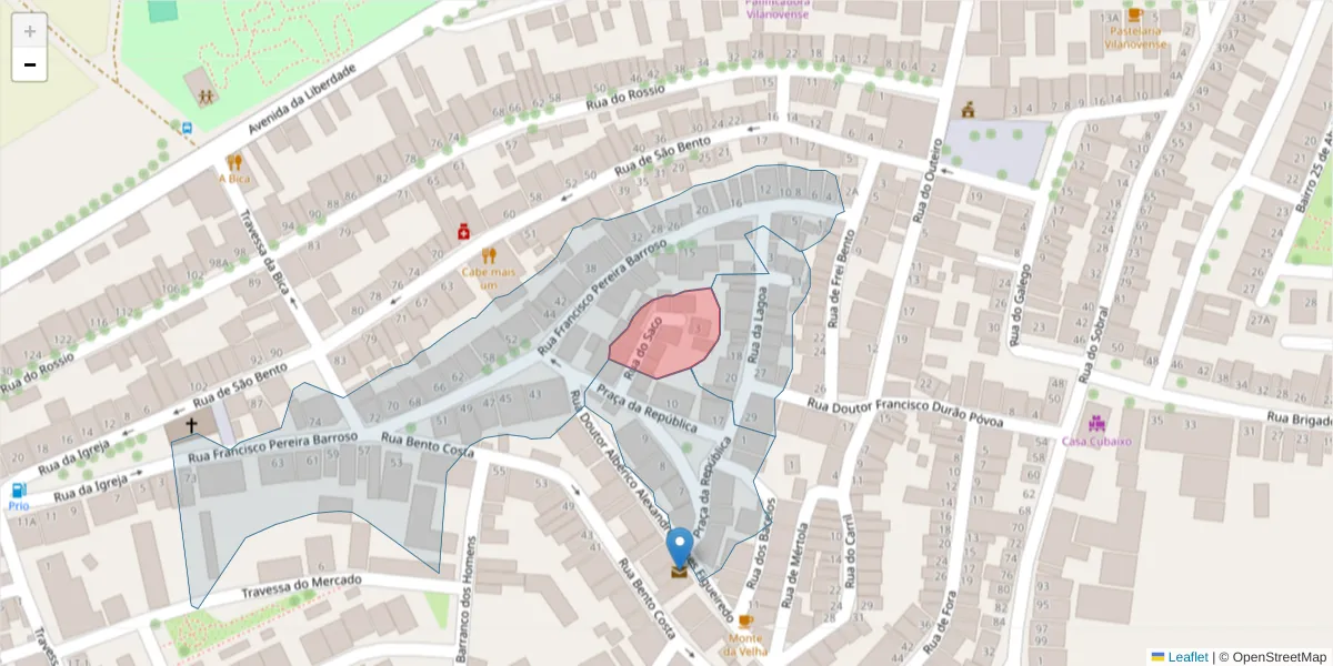 Mapa detalhado do código postal 7830-465 com limites, códigos postais vizinhos e agências dos correios