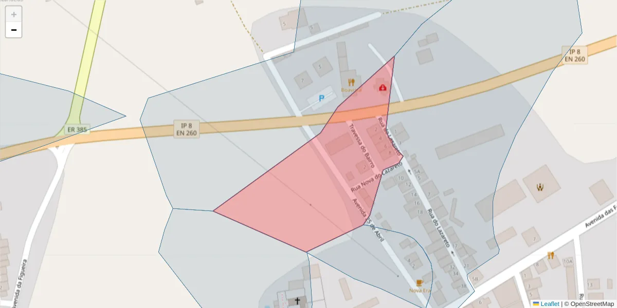 Mapa detalhado do código postal 7830-484 com limites, códigos postais vizinhos e agências dos correios