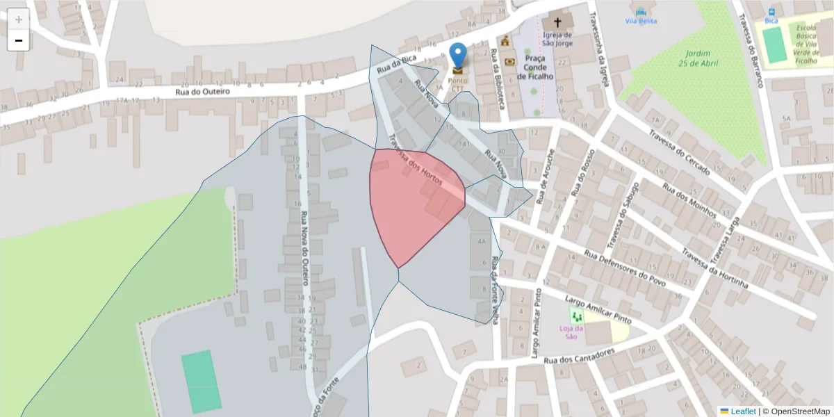 Mapa detalhado do código postal 7830-487 com limites, códigos postais vizinhos e agências dos correios