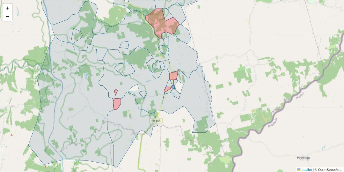 Mapa detalhado do código postal 7830-498 com limites, códigos postais vizinhos e agências dos correios