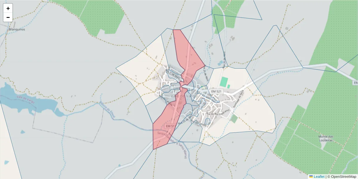 Mapa detalhado do código postal 7830-502 com limites, códigos postais vizinhos e agências dos correios