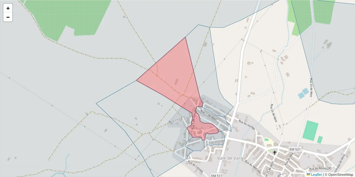 Mapa detalhado do código postal 7830-505 com limites, códigos postais vizinhos e agências dos correios