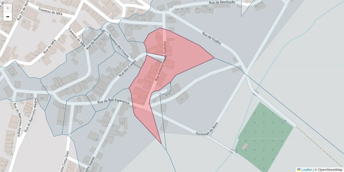 Mapa detalhado do código postal 7830-508 com limites, códigos postais vizinhos e agências dos correios