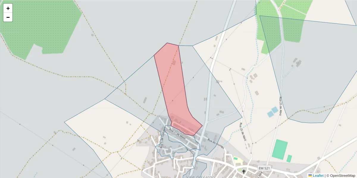 Mapa detalhado do código postal 7830-524 com limites, códigos postais vizinhos e agências dos correios