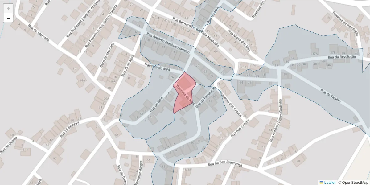 Mapa detalhado do código postal 7830-528 com limites, códigos postais vizinhos e agências dos correios