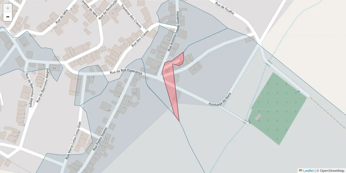 Mapa detalhado do código postal 7830-531 com limites, códigos postais vizinhos e agências dos correios