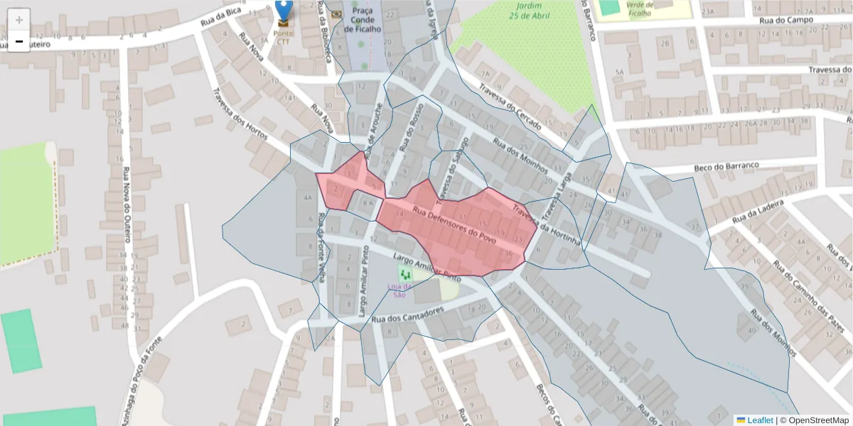 Mapa detalhado do código postal 7830-641 com limites, códigos postais vizinhos e agências dos correios