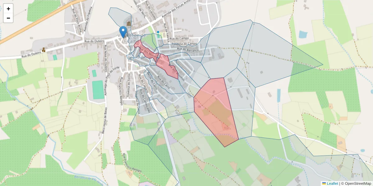 Mapa detalhado do código postal 7830-650 com limites, códigos postais vizinhos e agências dos correios