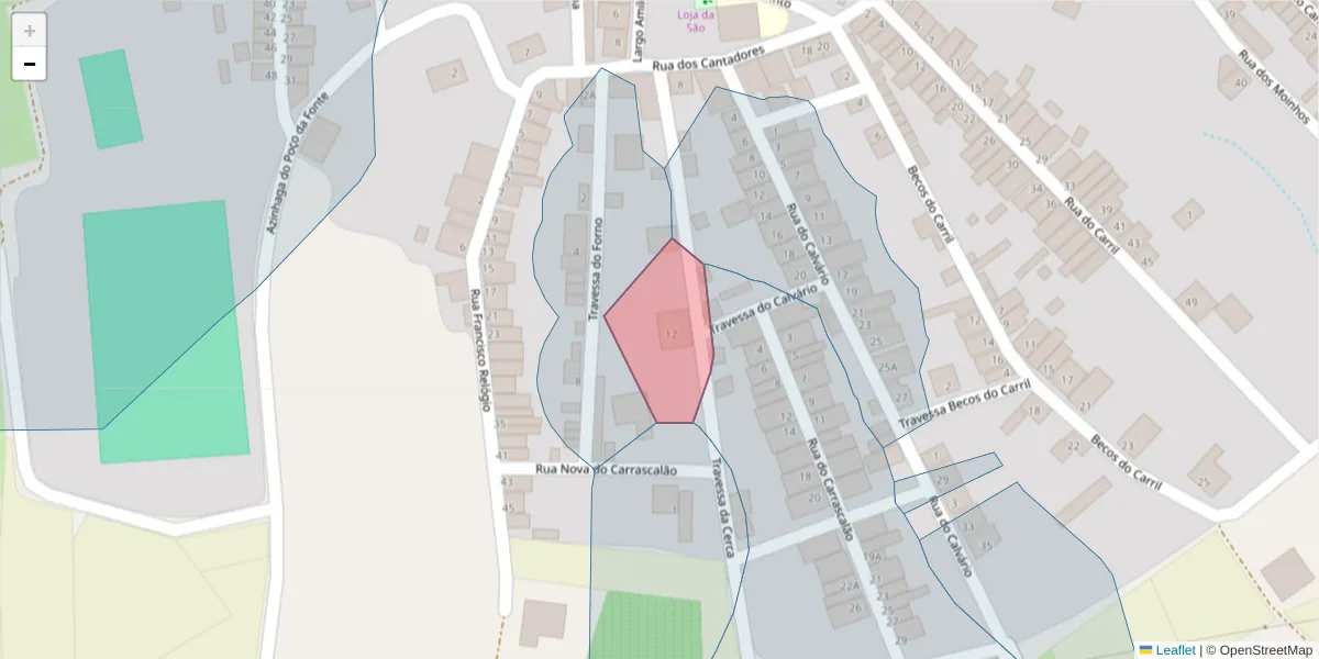 Mapa detalhado do código postal 7830-660 com limites, códigos postais vizinhos e agências dos correios