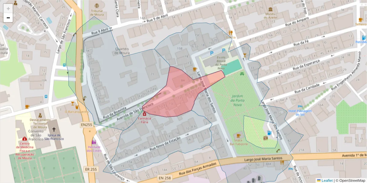 Mapa detalhado do código postal 7860-003 com limites, códigos postais vizinhos e agências dos correios