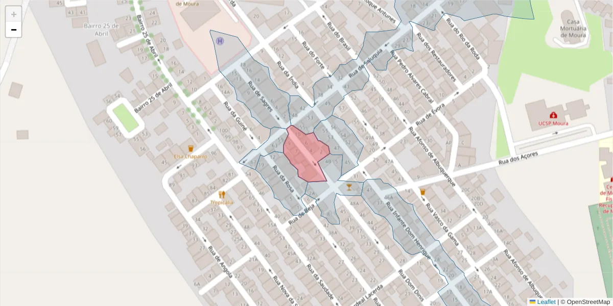 Mapa detalhado do código postal 7860-066 com limites, códigos postais vizinhos e agências dos correios