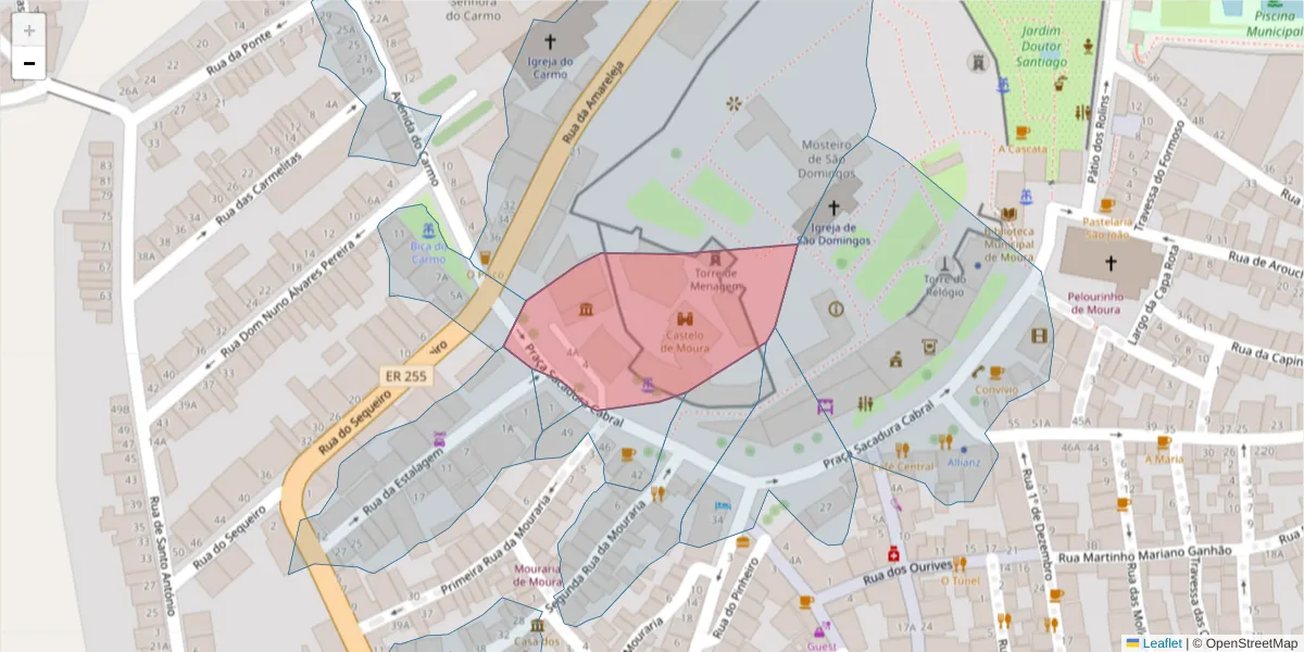 Mapa detalhado do código postal 7860-143 com limites, códigos postais vizinhos e agências dos correios