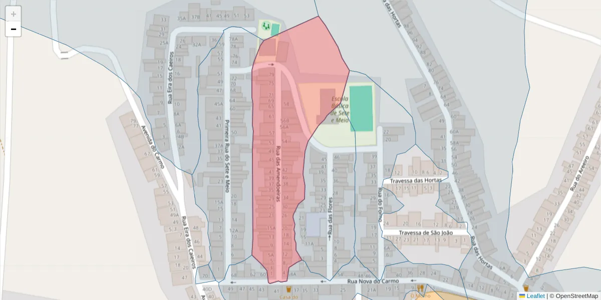 Mapa detalhado do código postal 7860-144 com limites, códigos postais vizinhos e agências dos correios