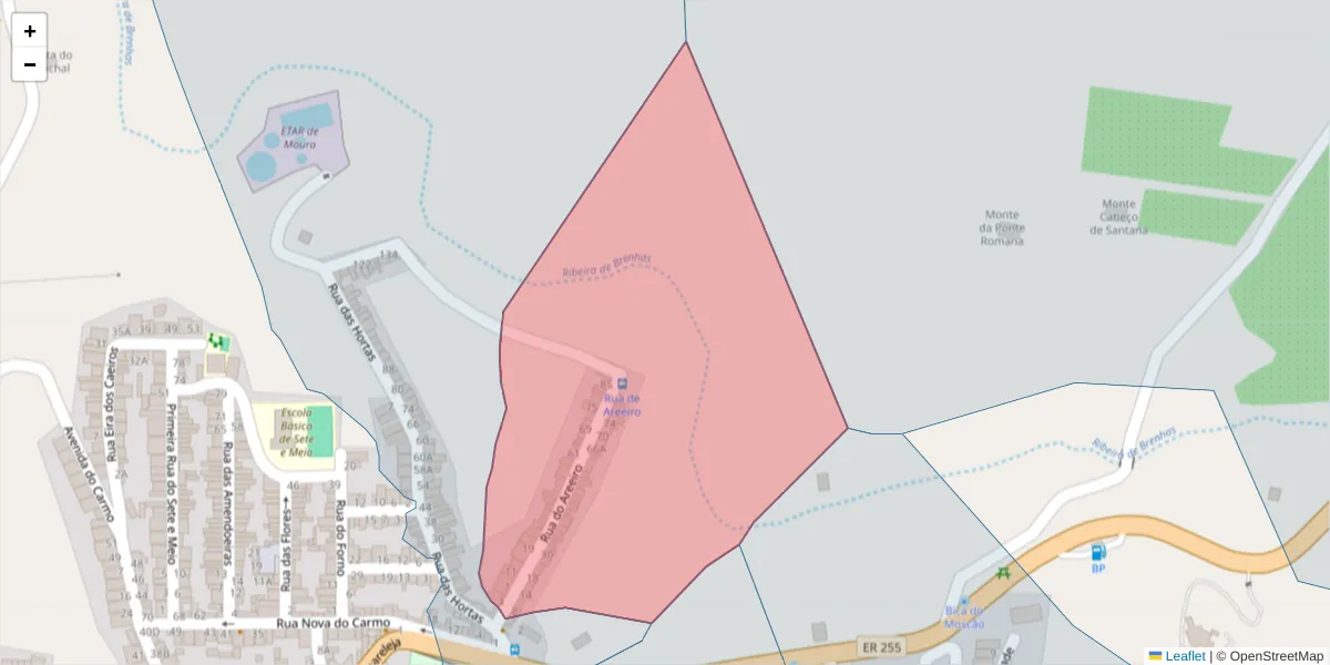 Mapa detalhado do código postal 7860-157 com limites, códigos postais vizinhos e agências dos correios