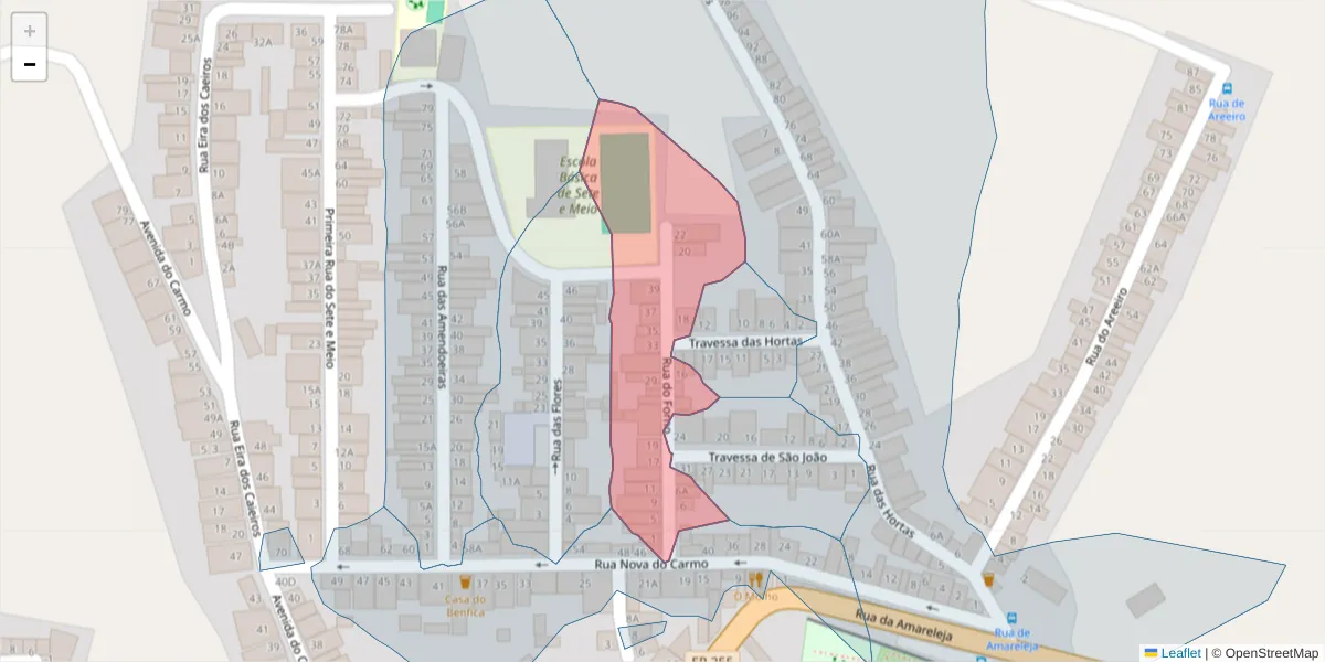 Mapa detalhado do código postal 7860-162 com limites, códigos postais vizinhos e agências dos correios