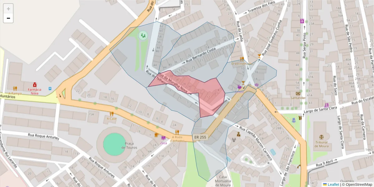 Mapa detalhado do código postal 7860-227 com limites, códigos postais vizinhos e agências dos correios
