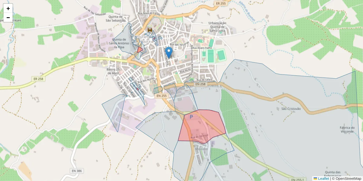Mapa detalhado do código postal 7860-357 com limites, códigos postais vizinhos e agências dos correios