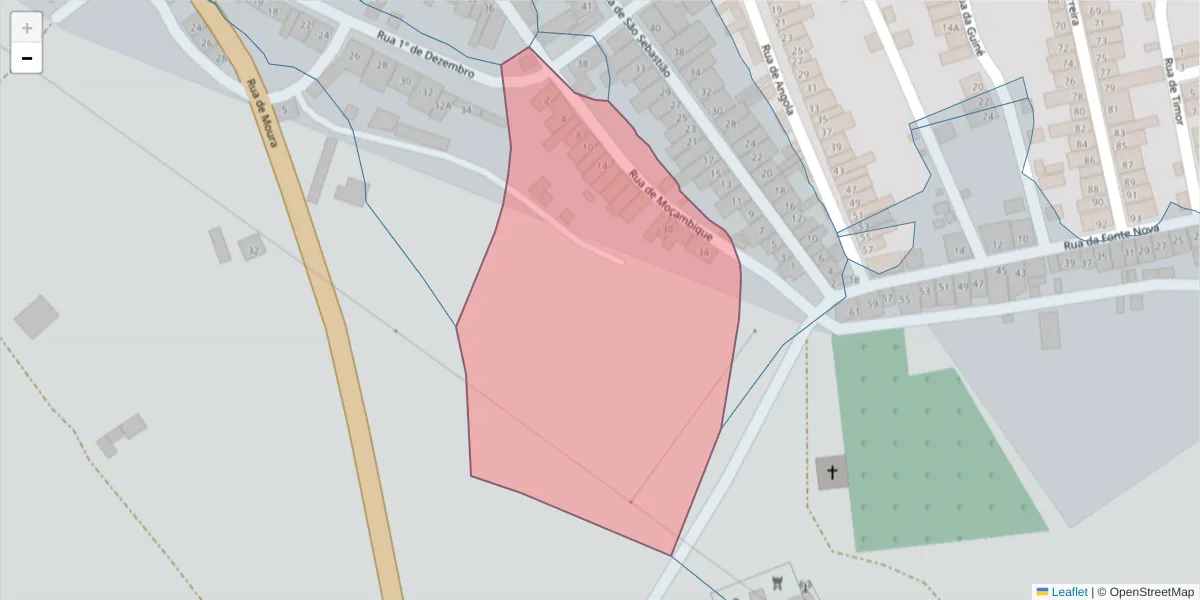 Mapa detalhado do código postal 7875-063 com limites, códigos postais vizinhos e agências dos correios