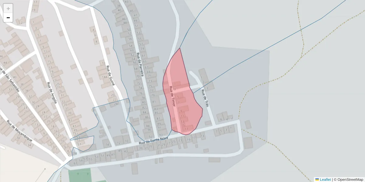 Mapa detalhado do código postal 7875-070 com limites, códigos postais vizinhos e agências dos correios